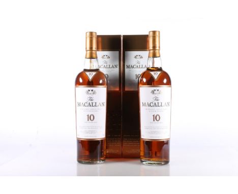 Two bottles of THE MACALLAN 10 year old Highland single malt Scotch whisky, pre 2014 bottling, 40% abv. 70cl, both boxed. (2)