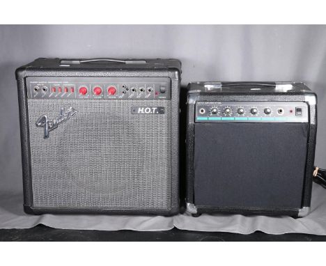 Fender H.O.T. 75 Watt amplifier, serial number 193817 and a small guitar amplifier HY-106 (2). 