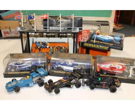 Scalextric Model Motor Racing items to include C135 ELF Tyrell 008, C137 Liguer JS11, C136 Ferrari 312 T3, C129 March Ford, e