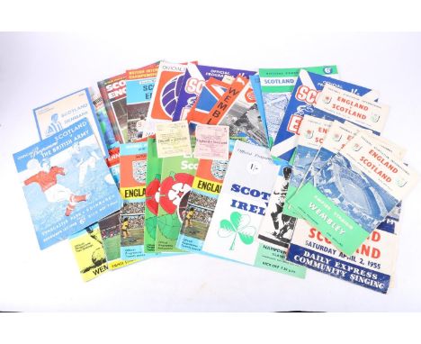 Scotland V England programmes to include April 6th 1957 and stub ticket, April 11th 1959 and stub ticket, April 15th 1961 and