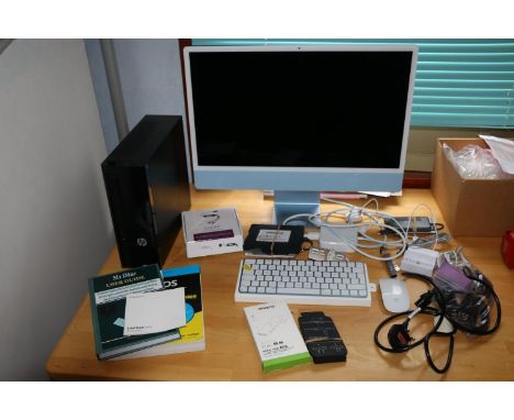 Apple 24 inch MI Imac 2021 model with Magic keyboard boxed, Apple smart keyboard and mouse, HP Intel Core i3 processor, etc. 