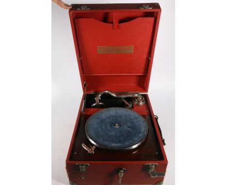 Fullotone red cased record player in suitcase form. 