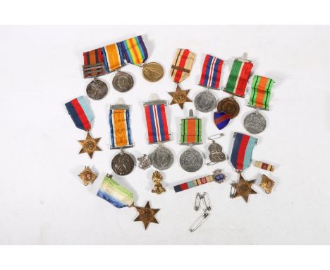 Father and son medal group comprising medals of 15052 and 4574 Private A S Fyall of the Royal Army Medical Corps and Royal Sc