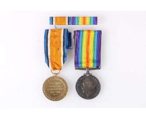 Medals of 353537 Private F F Halliday of the Royal Scots comprising WWI war medal and victory medal [353537 PTE F F HALLIDAY 