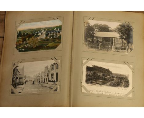 Raphael Tuck &amp; Sons Ltd postcard album with Art Nouveau style blue cover containing approximately 300 postcards to includ