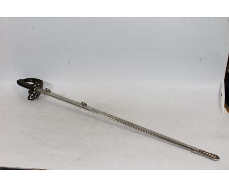 Early 20th century officer’s sword with Gothic style hilt, the blade inscribed ‘PRESENTED BY BRO R BURNS BROWN PM No97 SM 28T