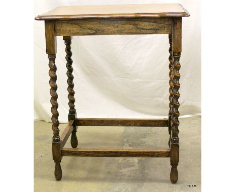 A barley twist square lamp table