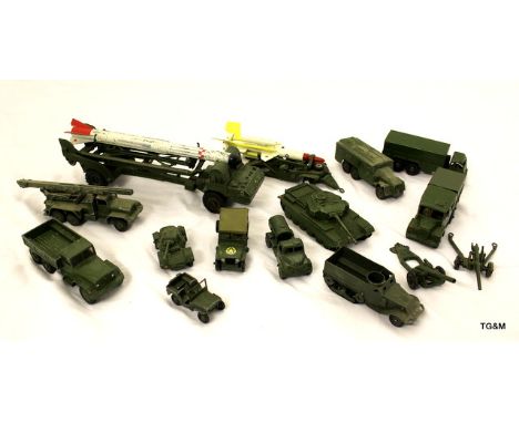 A collection of Corgi and Dinky Army vehicles (one boxed)