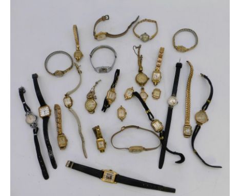 Konvolut Damenarmbanduhren, ab 1920er Jahre, insg. 25 Stück, mechanische Werke, u.a.Tissot, Glashütte, Bergana, Comos, Arctos