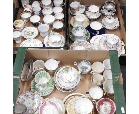 A large collection of mainly 19th century English teacups and saucersOverall condition is mixed. Some cups and saucers not ma