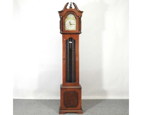 A 20th century longcase clock, 208cm highOverall condition is dirty, with signs of use. No weights or pendulum, so does not r