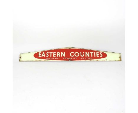 An Eastern Counties omnibus company vintage enamel advertising sign, 57cm