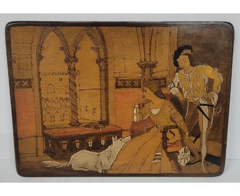 A. Wilkinson, pokerwork depicting a lady and gentleman 
