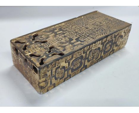 A mid-century, middle eastern ceramic incense burner, a/f 