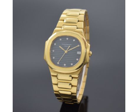 PATEK PHILIPPE Nautilus feine und seltene Mediumarmbanduhr in GG 750/000 Ref. 3900/1, Design von Gerald Genta, quarz, 2-tlg. 