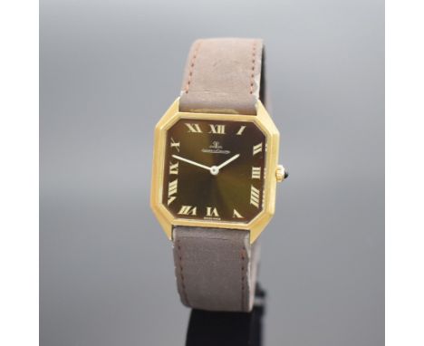 Jaeger-LeCoultre Armbanduhr in GG 750/000, Schweiz um 1980, Handaufzug, Ref. 9112.21, 2- teil. Geh., Boden aufgedr., orig. Le