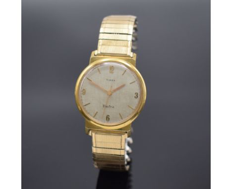 TIMEX Electric Herrenarmbanduhr mit springender Sekunde, original Etui &amp; Beschreibung,  Deutschland/USA um 1965, verg. Ge