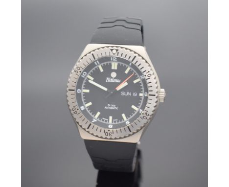 TUTIMA DI 300 Herrenarmbanduhr in Titan,  Deutschland um 2008, Automatik, Ref. 629-05, verschr. Geh., orig. Kautschukband m. 