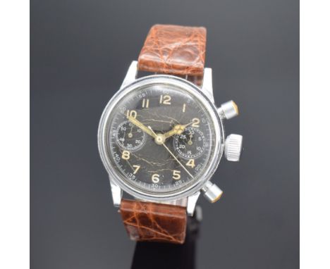 TUTIMA GLASHÜTTE UROFA 59 Flyback- Schaltradchronograph, Deutschland um 1945, Handaufzug, wohl Zivil genutzt, verchr. Geh. or