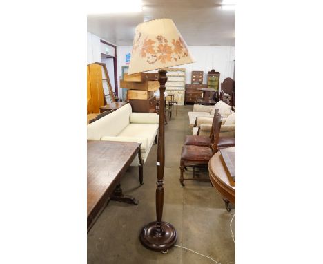 A beech standard lamp 