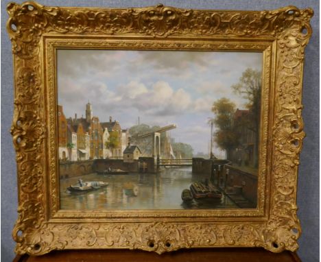 David Ronald (20th Century), The River Liffey near Dublin, oil on panel, signed, 38 x 49cms