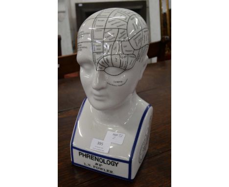 An L.N Fowler porcelain phrenology head