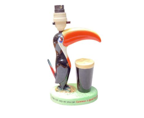 Carlton Ware Guinness Toucan table lamp GA/2178, 30cm high including fitting