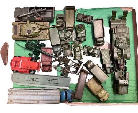 Lot Dinky military vehicles including Chieftan Tank &amp; Transporter and others (1 box)