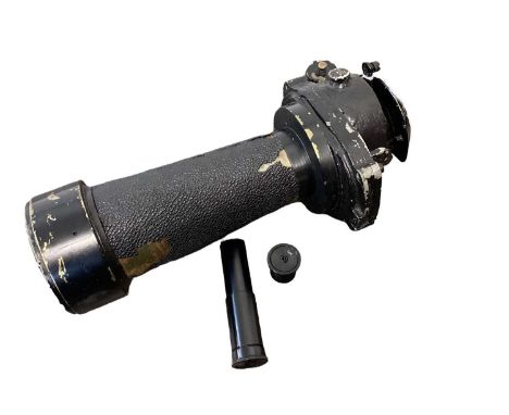 Second World War British Naval monocular gun sight with coloured filters 34cm long and associated spare lenses.