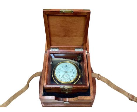 Russian ship's deck chronometer in case
