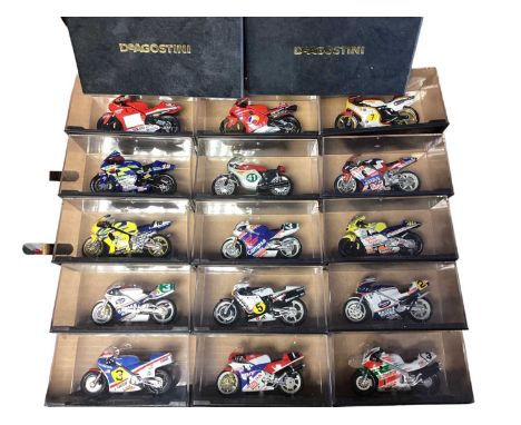 Collection De Agostini Scale 1:24 Famous GP Racers motorcycle models, in perspex display boxes (Aprox. 60) and three Minicham