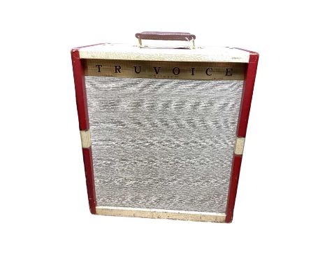 1960s Selmer Truvoice guitar amplifier, cream and red body (failed PAT test, sold without wire)Failed PAT test, sold without 