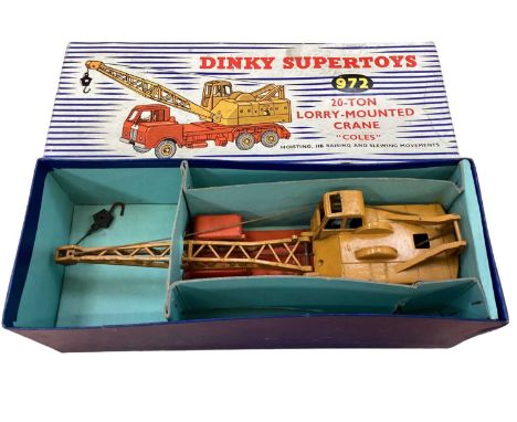 Dinky Foden Flat Truck with chains |No.905 &amp; Coles 20-ton Lorry-Mounted Crane No.972, both boxed (2)