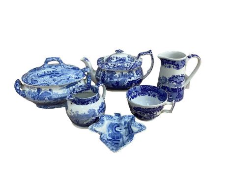 Collection of blue and white china, mostly Spode Italian pattern (qty)