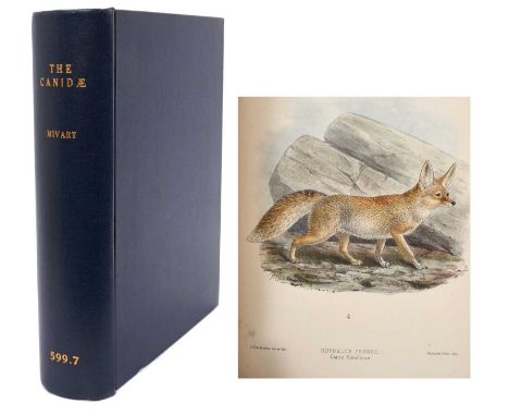 St George Jackson Mivart - Monograph of The Canidae, 1890 first edition, hand coloured lithographic plates by Keulemans, mode