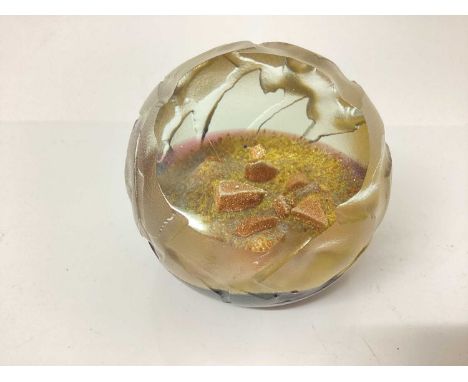 Limited edition Caithness El Dorado paperweight signed by William Manson and Colin Terris, 78 date cane, number 14 of 100, bo