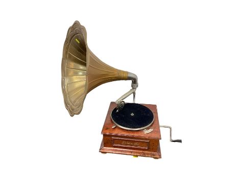 Golden Ace wind-up gramophone with golden hornOriginal item in working order 