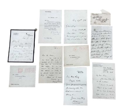 British political and military figures, signed mostly First World War period letters including Anthony Asquith, Stanley Baldw