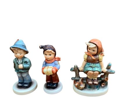 Six boxed Hummel figures including Wayside Harmony, Just Resting, Be Patient and For Me?