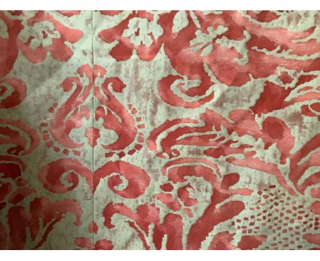 Designer Fortuny (1871-1949) Five rare vintage early/mid 20th century Fortuny Italian curtains, red and cream lined and inter