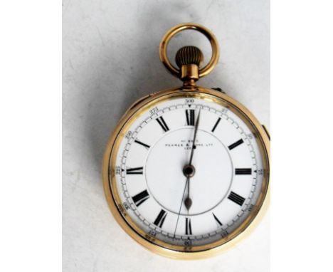 An 18ct gold open-faced stem wind pocket watch, by Pearce & Sons of Leeds, hallmarked Chester 1912 with maker's mark Richard 