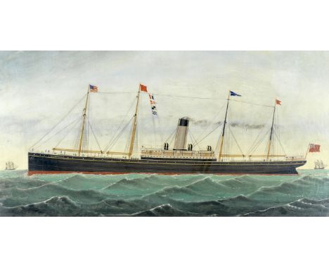 English School, Early 20th CenturyThe SS Californian en route to America oil on canvas laid to board38 x 73.5cm (15 x 29in).F