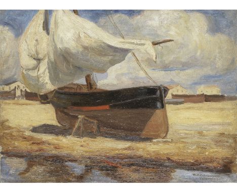 William A. Cuthbertson (British, active circa 1904-1946)A boat on the beach, Valenciasigned, dated and inscribed 'WA Cuthbert