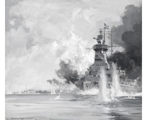 Norman Wilkinson (British, 1878-1971)Swan Song of a Raider: The sinking of the SMS Bismarcksigned 'NORMAN WILKINSON' (lower l