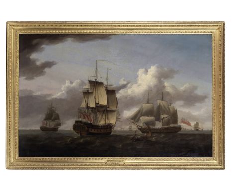 Lieutenant Thomas Yates (British, died 1796)The East Indiaman London in several positions off Dover oil on canvas80.5 x 126.5