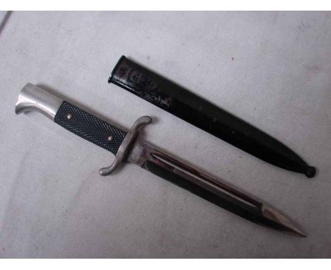 A Nazi, Third Reich Fireman's Dress Dagger made by Carl Eickhorn. 20cm chrome plated steel blade in the usual form in a paint