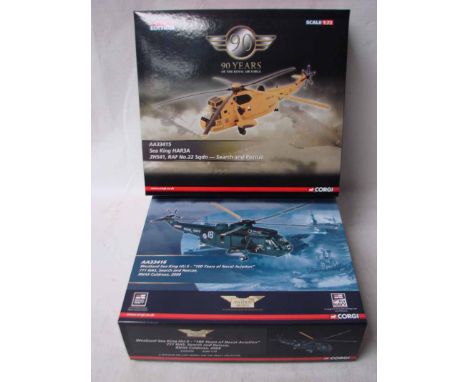 Corgi Aviation Archive 1:72 scale limited edition AA33415 Sea King HAR3A and Westland Sea King HU.5 in original boxes (2) 