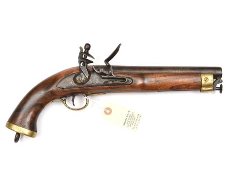 An East India Company 14 bore c 1813-1819 pattern flintlock cavalry pistol,  15" overall, barrel 9" with London proofs and EI