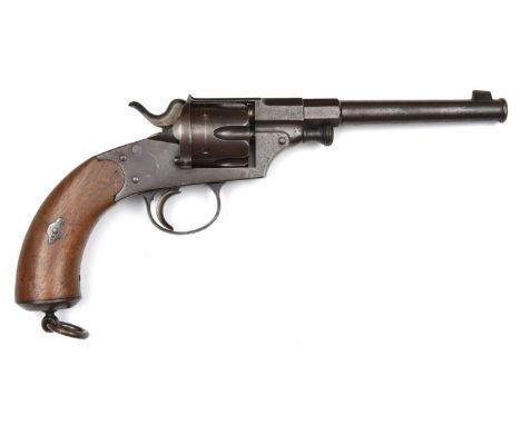 A German 6 shot 10.6mm Model 1879 single action ordnance revolver, 13½" overall, barrel 7" with muzzle ring and octagonal bre
