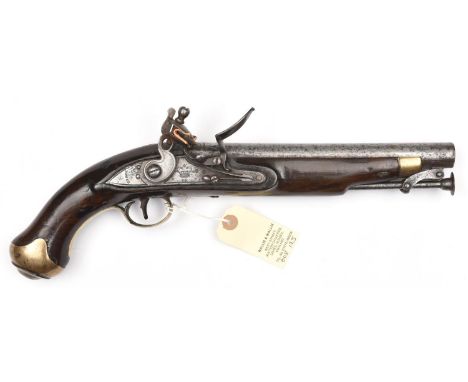 A .65" Tower New Land pattern flintlock holster pistol, the barrel with ordnance proofs; the line engraved lock stamped with 